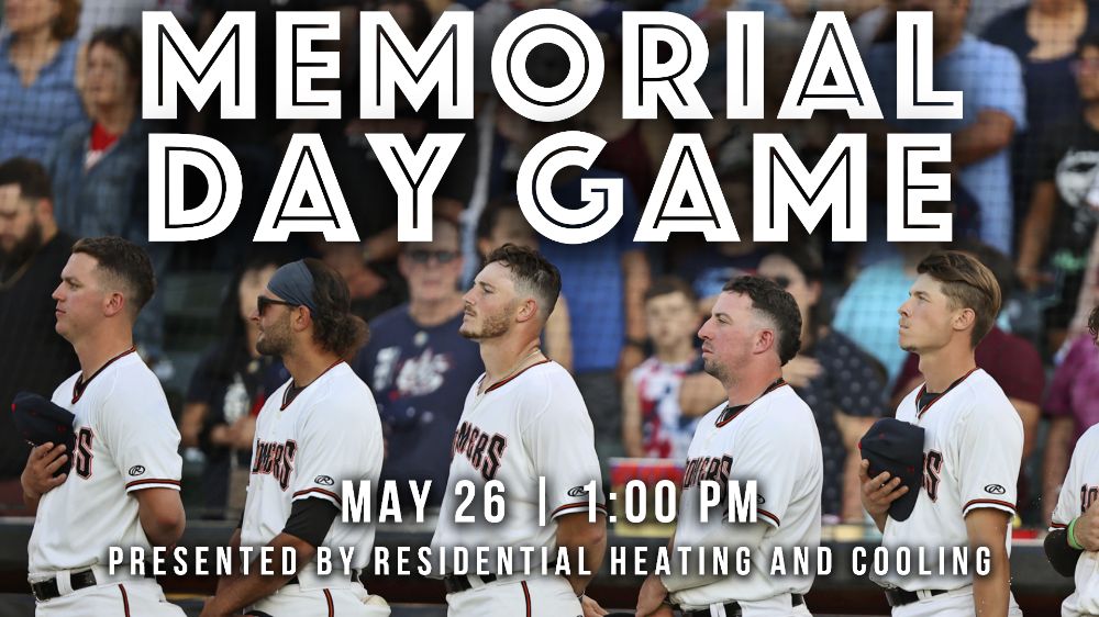 Memorial Day Game Baseball - First Pitch at 1:00 PM