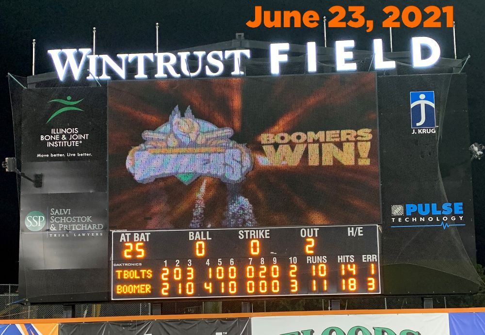 Boomers Claim First Extra-Inning Win