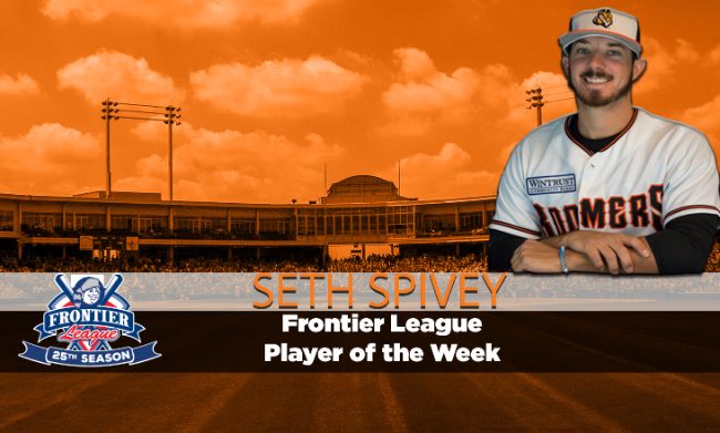 Spivey named Frontier League Player of the Week for second time this season