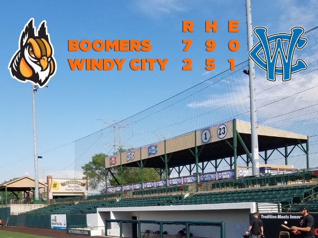 Boomers Score Abbreviated Sweep of Windy City