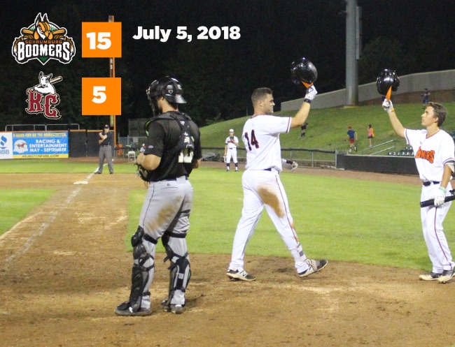 Seven-Run Second Propels Boomers to Series Win