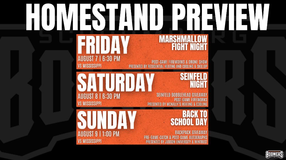 August 7-9 Homestand Preveiw