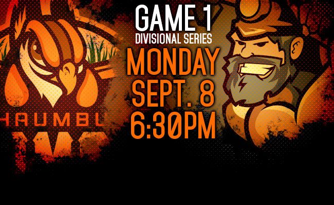 ROUND 2, GAME 1: Boomers Host Miners Monday, Sept 8
