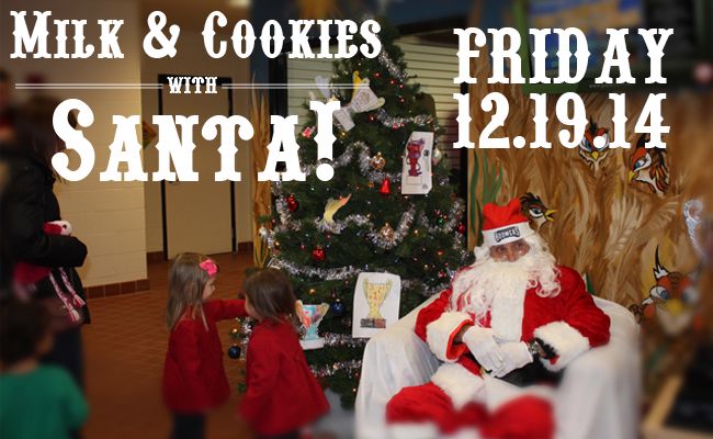 Free Milk & Cookies Plus Photos with Santa & Coop 12/19