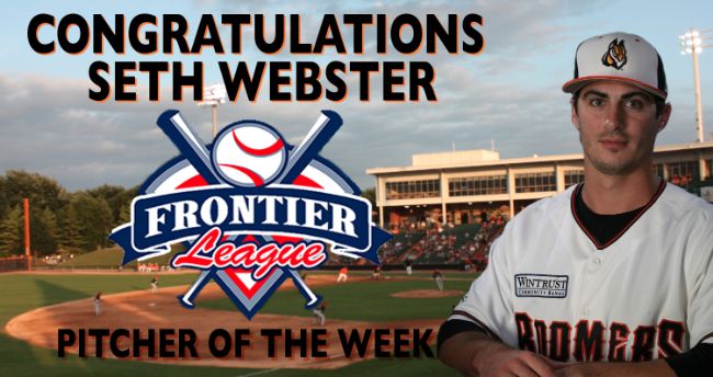 Seth Webster Named Pitcher of the Week