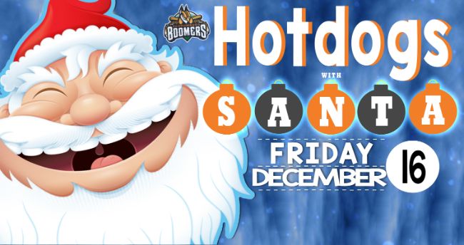 Free Holiday Hotdogs with Santa Event at Boomers Stadium