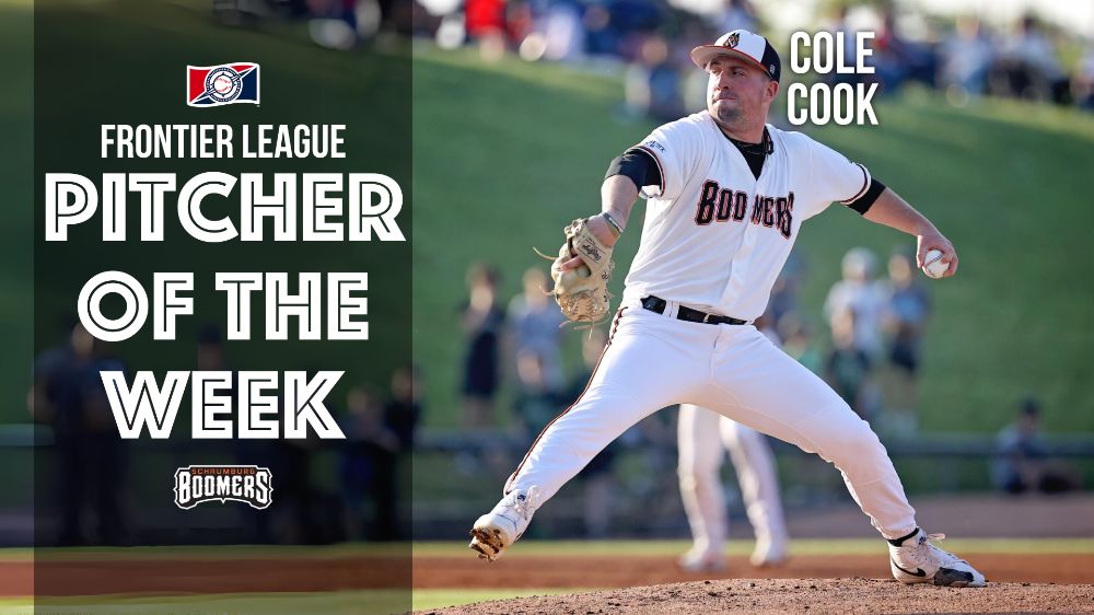 Cook Named Frontier League Pitcher of the Week