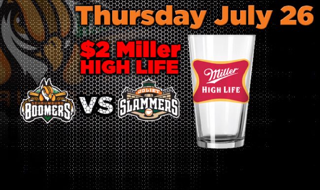 TONIGHT @ 6:30 p.m. - Boomers vs. Slammers