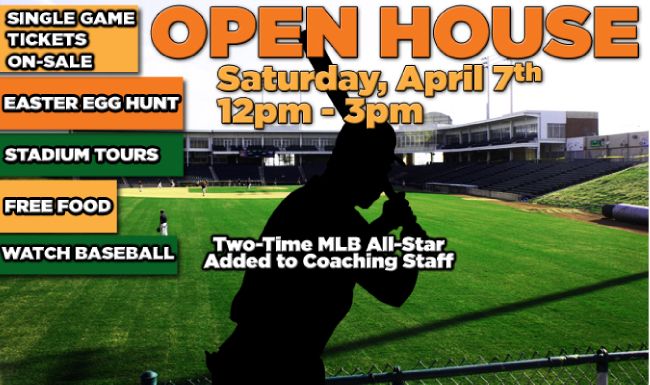 Open House April 7, MLB All-Star to Join Staff