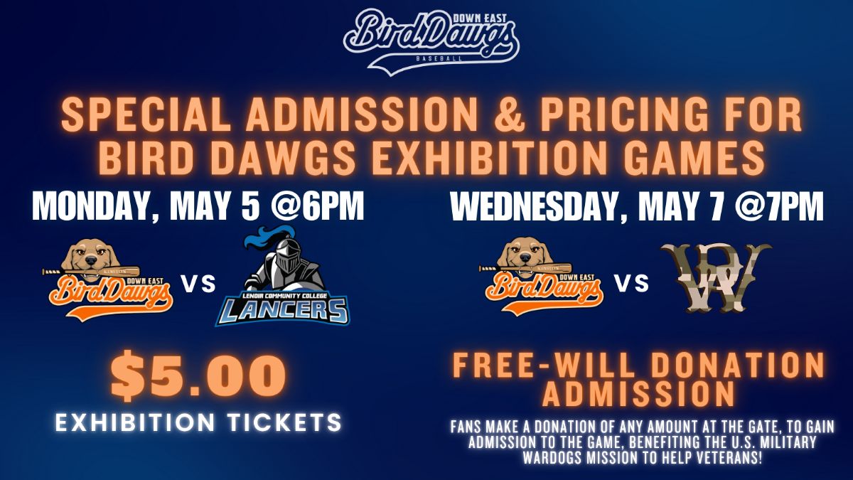 Special Admission & Pricing for Bird Dawgs Exhibition Games
