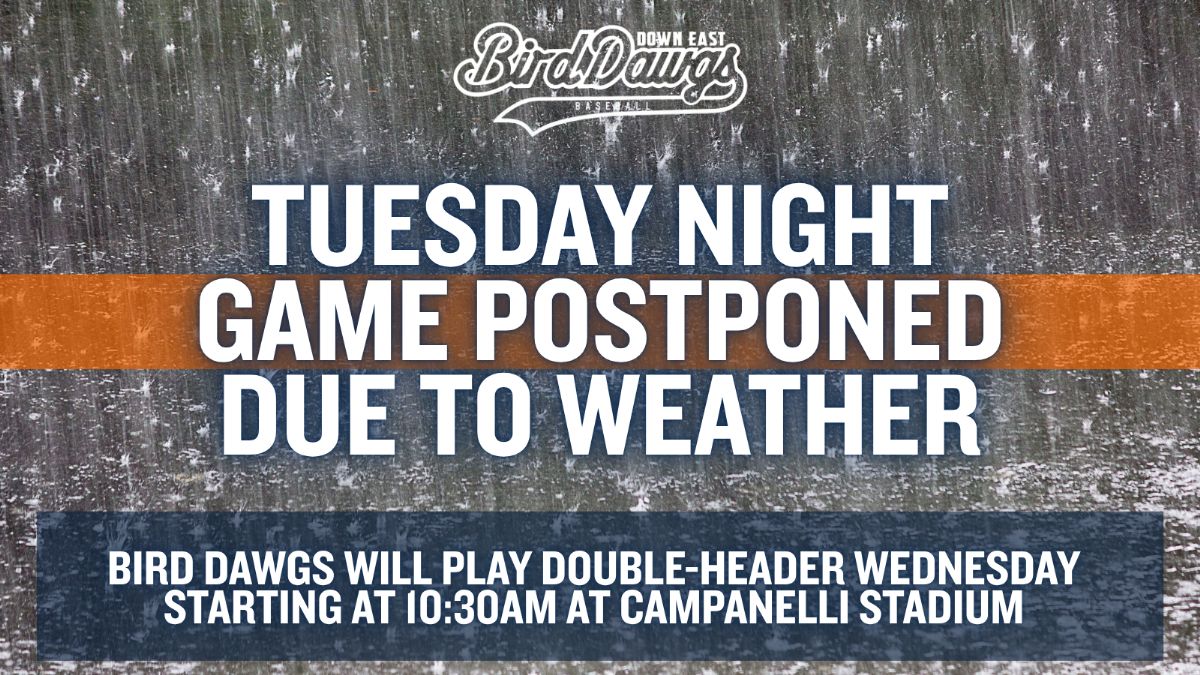 Rain Postpones Bird Dawgs Series Opener in Brockton