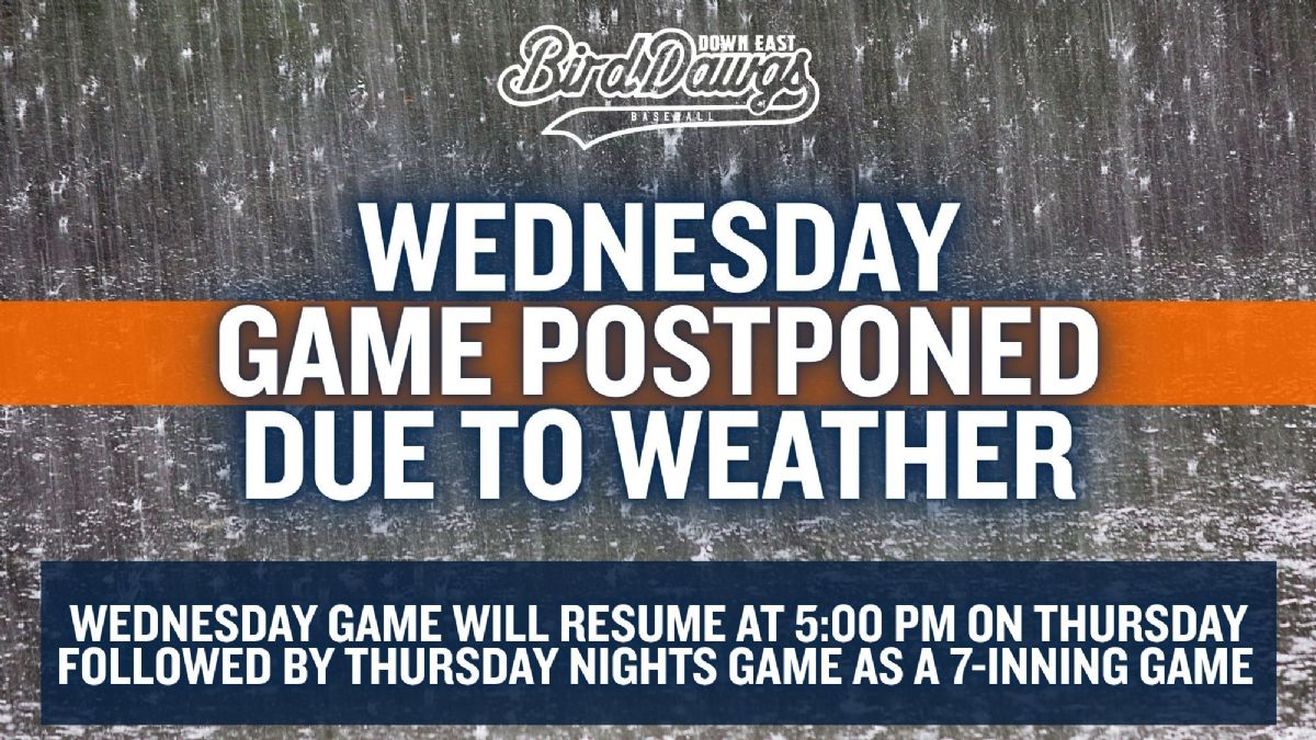 Bird Dawgs and Aigles Suspended in Second Inning