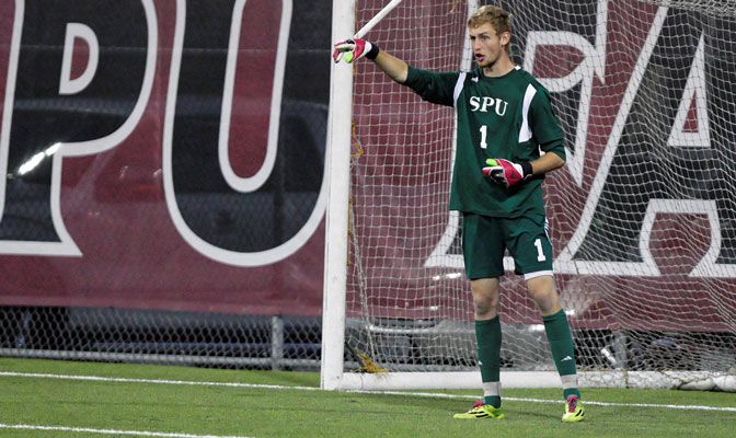 Cody Lang of SPU has held conference opponents to only three goals this year while shutting out two conference foes.