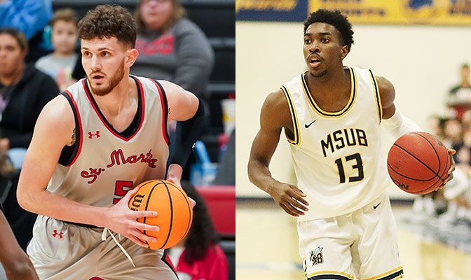 Thursday's game features two of the top scorers in the GNAC. Kyle Greeley (left) of SMU is second in the GNAC with 15.8 points per game. Carrington Wiggins of MSU is second with 17.6 points per game.