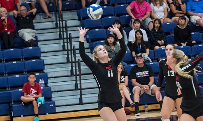 Cook leads all GNAC players with 363 assists this year, averaging 12.10 per set. Northwest Nazarene leads all GNAC teams in hitting percentage, assists and kills.