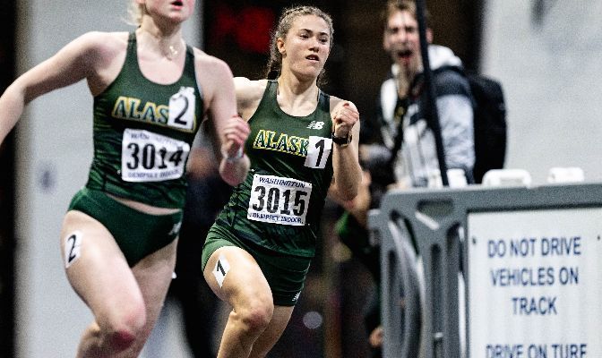 Alaska Anchorage's Jessica Chisar is second in the GNAC this season with an 800 meters time of 2:13.77.
