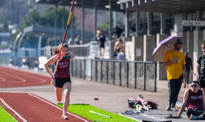 Seattle Pacific's Lizzy Daugherty leads the GNAC with a provisional qualifying pole vault mark of 12' 6.25