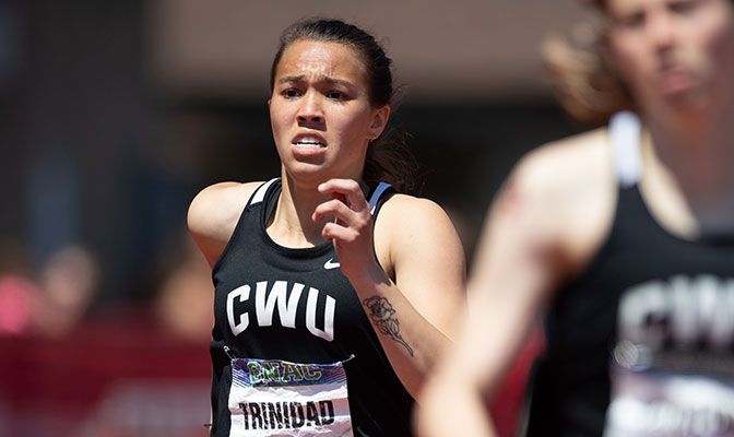Sidney Trinidad broke her own GNAC record in the 400-meter hurdles by a second and set one of three women's meet records on the day.
