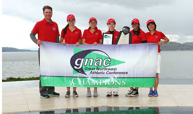 Simon Fraser women's golf broke its own GNAC course record by a shot, carding a 616 over two rounds at Coeur d'Alene Resort Golf Course. <i>Photo by Shawn Toner</i>