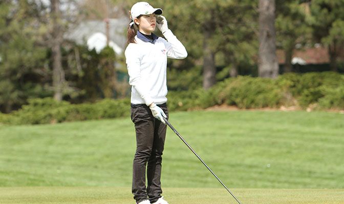 Emily Leung is two strokes behind first place after shooting a 3-over-par 75 in the first round.