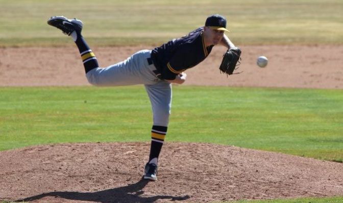 Connor Redmond earned his first win as a Yellowjacket in MSUB's 18-7 victory over Saint Martin's on Friday. He allowed two earned runs on five hits with two walks and nine strikeouts in six innings.