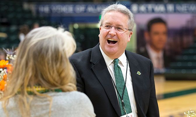 Tim McDiffett has overseen just about every aspect of the UAA athletic program since his arrival in 1981. Photo by Skip Hickey.