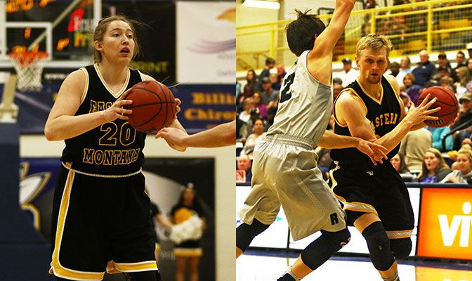 Breen (left) scored 49 points in two wins and broke the MSUB career record for free throws made. Jeuschede averaged 22.7 points in three games as the MSUB men went 2-1.