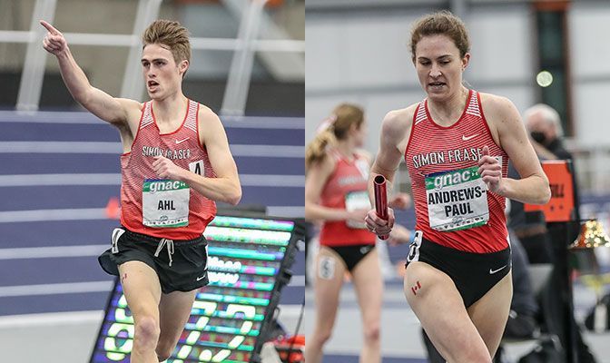 Aaron Ahl (left) is entered in the mile and 3,000 meters while Alison Andrews-Paul has the No. 1 time in the 800 meters. Photos by Loren Orr.