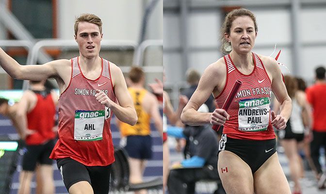Aaron Ahl (left) earned All-America honors in the 3,000 meters. Andrews-Paul won the Division II 800-meter title and set the NCAA meet record.