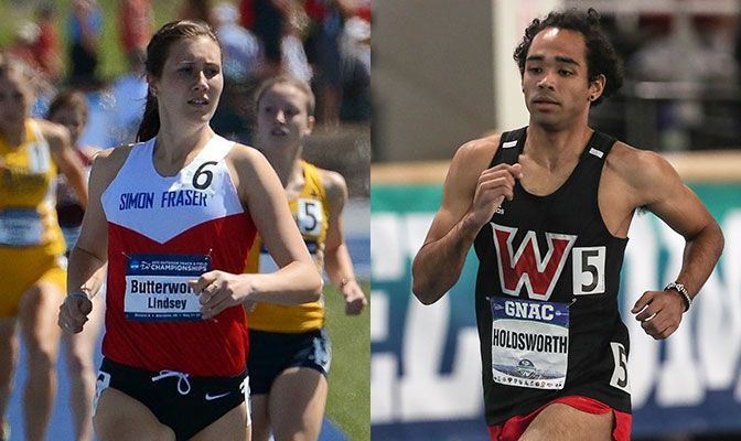 Former Simon Fraser standout Lindsey Butterworth (left) and former Western Oregon standout Derek Holdsworth will compete in the 800 meters in their respective national championships.