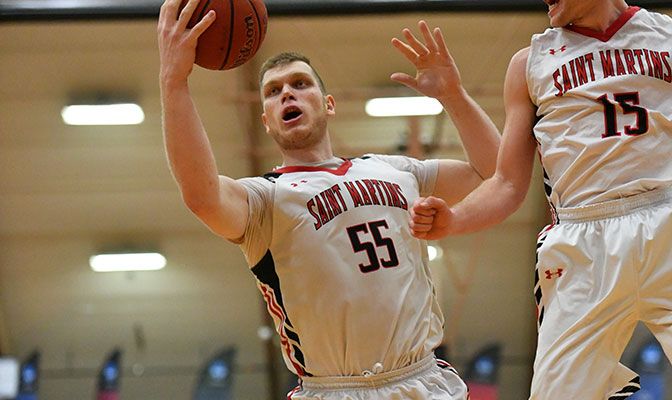 Jorg's 15 rebounds broke the previous GNAC Championships single game record of 13 set by NNU's Brian Barkdoll in 2011 and equaled by MSUB's Jarrell Clayton in 2013. Photo by Paul Dunn.