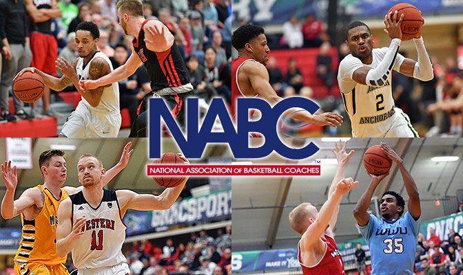 Clockwise From Top: Taylor Stafford, Suki Wiggs, Jeffrey Parker and Tanner Omlid. All four were also named First Team All-GNAC. Photos by Paul Dunn.