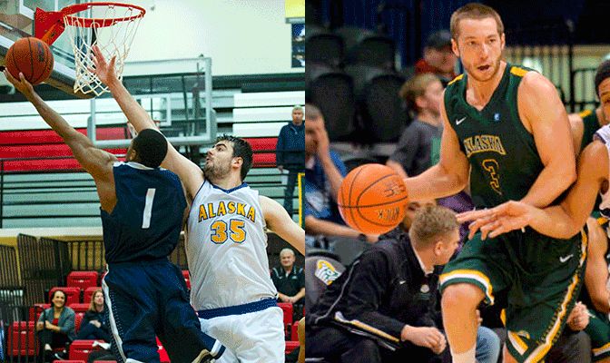 Almir Hadzisehovic (left) led the GNAC and was 15th in Division II in field goal shooting, while Brian McGill scored 15.5 points in four seasons for the Seawolves.