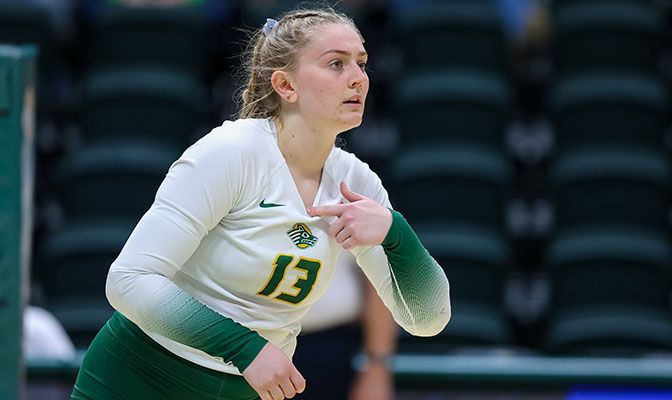 Alaska Anchorage's Ellen Floyd now has 200 aces for her career, surpassing the previous GNAC career record of 198 set by Erin Norris on Central Washington.