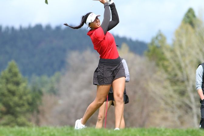 Jaya Rampuri is eight strokes behind first place after shooting a 4-over par 77 in the second round.