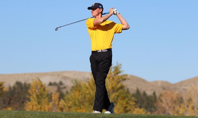 Montana State Billings senior Riley Kaercher tied for third at even-par 144, helping MSUB to a team third-place finish at the Poppy Ridge Invitational.