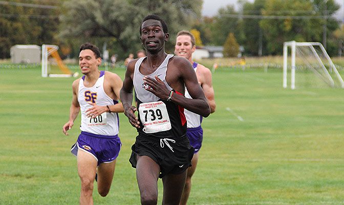 In just his second collegiate race, Northwest Nazarene's Godfrey Kemboi was a winner as he crossed first at the Yellowjacket Invitational.