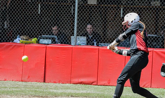 Campbell went 3 for 3 with 3 RBIs and come within three hits of tying the GNAC career record. Photo by Sammy Henderson.