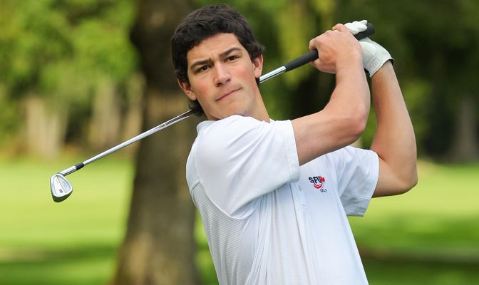 John Mlikotic and Simon Fraser claimed their second tournament title this season at the Cal Baptist Invitational Tuesday. (Photo by Ron Hole).
