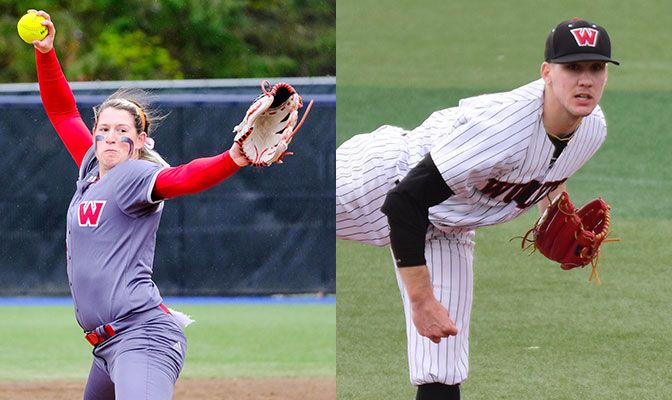 Cadwallader (left) threw a three-hit shutout to beat Central Washington in WOU's regular season finale. Miller added a complete-game win as WOU baseball beat Saint Martin's on Tuesday.