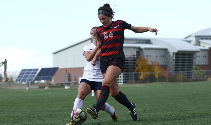 Alyssa Tomasini earned GNAC Offensive Player of the Week honors after scoring two goals and dishing out an assist in the Wolves' three games last week.