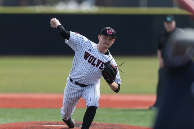 Western Oregon's Alex Roth was named the GNAC Pitcher of the Year and was one of 11 Wolves selections to the all-conference team.