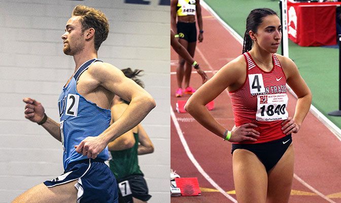 Western Washington's Weber (left) is one of three GNAC athletes to run under 4:06 in the mile this season. Simon Fraser's Leclair has set conference records in the 60, 200 and 400 meters.