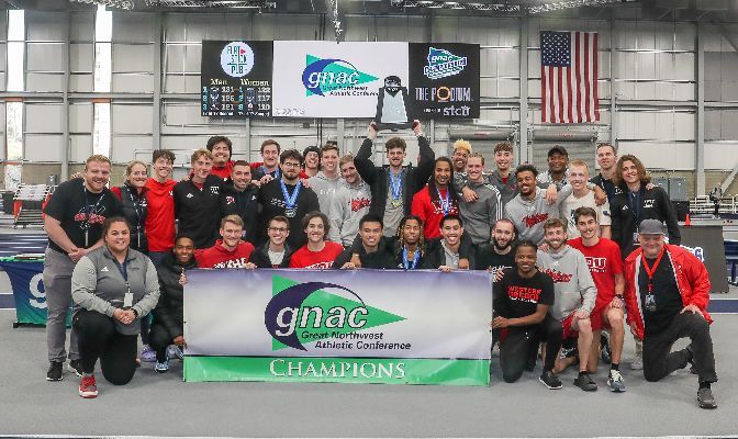 Western Oregon took home the GNAC Indoor Championships team title for the first time since 2012 with 131 points. | Photo By Loren Orr Photography