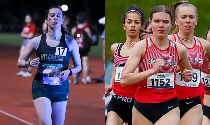 Arielle Himelbloom (left) placed 15th in the 10,000 meters at the GNAC Outdoor Championships while Emily Chilton placed sixth in the 800 meters.