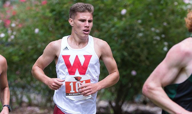 Western Oregon's Josh Dempsey (shown here during cross country season) owns the top time in Division II in the men's 800 meters at 1:51.35.
