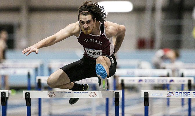 Central Washington's Kodiak Landis is fourth in Division II in the heptathlon (5,143) and tied for 12th in the 60 meters (6.83). Photo by Loren Orr.