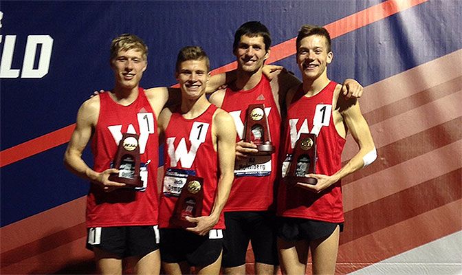 Western Oregon's men's distance medley relay team set a Division II national record en route to the national title in the event.