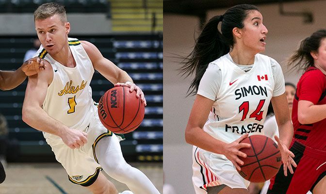 David Rowlands (left) finished witrh 19 points and eight rebounds in an 88-83 win over Seattle Pacific. Jessica Wositzki scored 27 in Simon Fraser's 84-71 win over Western Oregon.