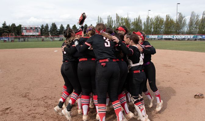 Northwest Nazarene won four elimination games in two days to win the GNAC Championship and ensure their second consecutive NCAA Regional berth. Photo by Jacob Thompson.